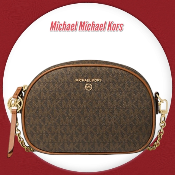 Michael Michael Kors Jet Set Pebbled Leather Convertible Camera Crossbody Bag - Picture 1 of 12